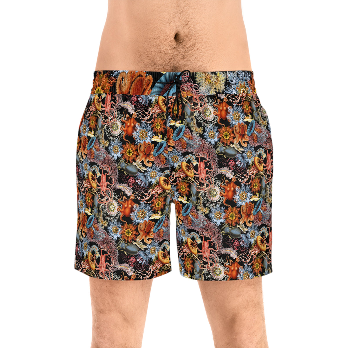 Colorful Sealife Swim Shorts - Octopus, Jellyfish and Sea Urchins
